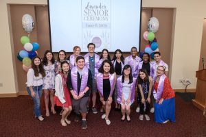 scu lavender graduation 2019 group photo
